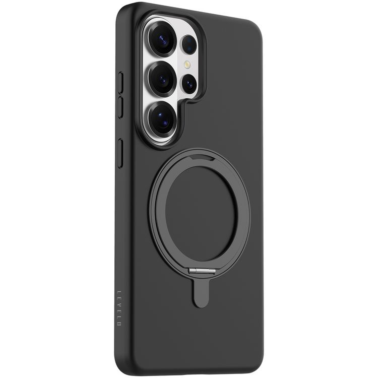 Levelo Iris Pro MagSafe Liquid Silicone Case for Samsung S26 Ultra, Premium Silicone Grip, Metal Frame for Camera & Buttons, Shock-Resistant Bumper - Black