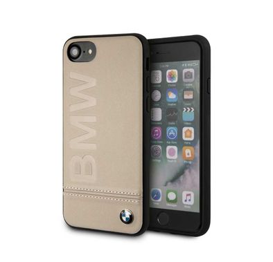 CG Mobile BMW Genuine Leather Hard Case with Imprint Logo Compatible for iPhone 7/8/SE(2) Shock & Scratches Resistant