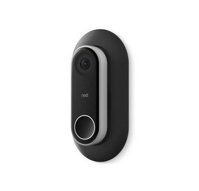 Elago Wall Plate Designed for Google Nest Hello Wall Plate Compatible with Google Nest Hello Smart Wi-Fi Video Doorbell, Use with Adjustable Wedge - Black