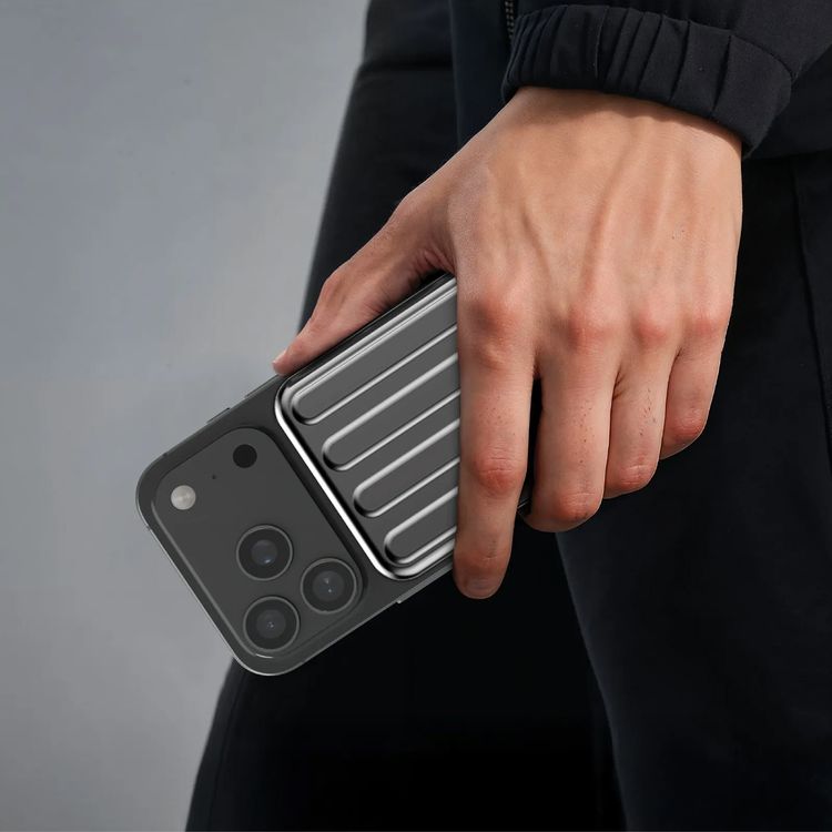 Green Lion Oxford MagSafe 5000mAh Power Bank with Ultra Slim and Compact Design, 15W Wireless Charging, 22.5W SCP, Flight Approved, PD 20W Fast Charge, ABS + PC Material - Gray