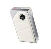 Porodo Power Bank 2x Type-C, 20000mAh, 2.4A Lightning, 22.5W USB-A Output, PD 20W, Digital Display, Simultaneous Charging - White