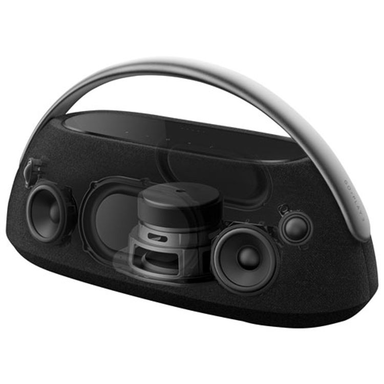 Harman Kardon Go Play 3 Portable Bluetooth Speaker with Superior Sound, Type-C USB Port, Up to 8 Hours Music Play Time, 3 Hours Charging Time, Bluetooth Version 5.2, Built-in Battery - Black