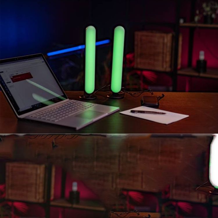 باكدج مزدوج من مصابيح LED الذكية RGB من بورودو مع مؤقت، اتصال WiFi، تشغيلي بدون إعداد، أوامر صوتية، متوافق مع أليكسا ومساعد جوجل، ألوان RGB وCCT - أسود