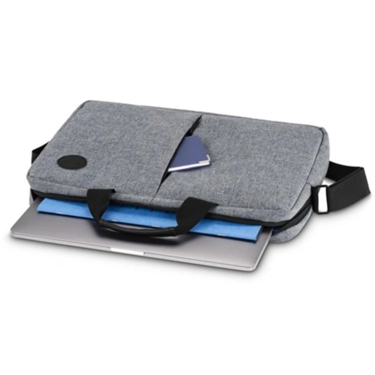 Hama Genua Laptop Bag for Up to 40cm (15.6") Devices, Polyester Material, Adjustable Shoulder Strap, Zipper Closure, Carrying Handles, Multiple Compartments, Anti-Scratch - Gray