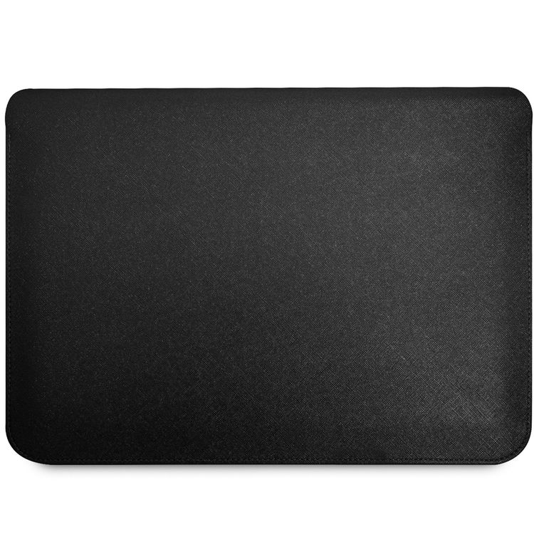CG Mobile Guess GUCS16PSATLK Saffiano Computer Sleeve with Metal Triangle Logo 16" Protection Bag for or Macbook / Laptop up to 16 inches - Black