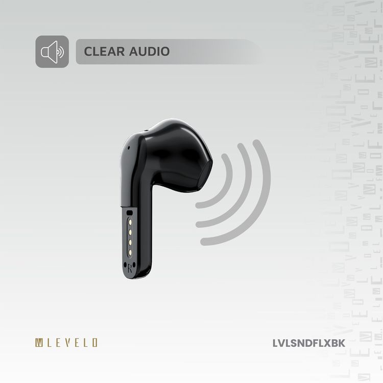 Levelo 2-in-1 TWS & Wired Earphones with Environment Noise Reduction, Up to 4 Hours Play Time with Bluetooth Mode, 12mm Speaker Unit, Smart Sleep Mode, Ergonomic Design, Touch Control, Clear Audio - Black