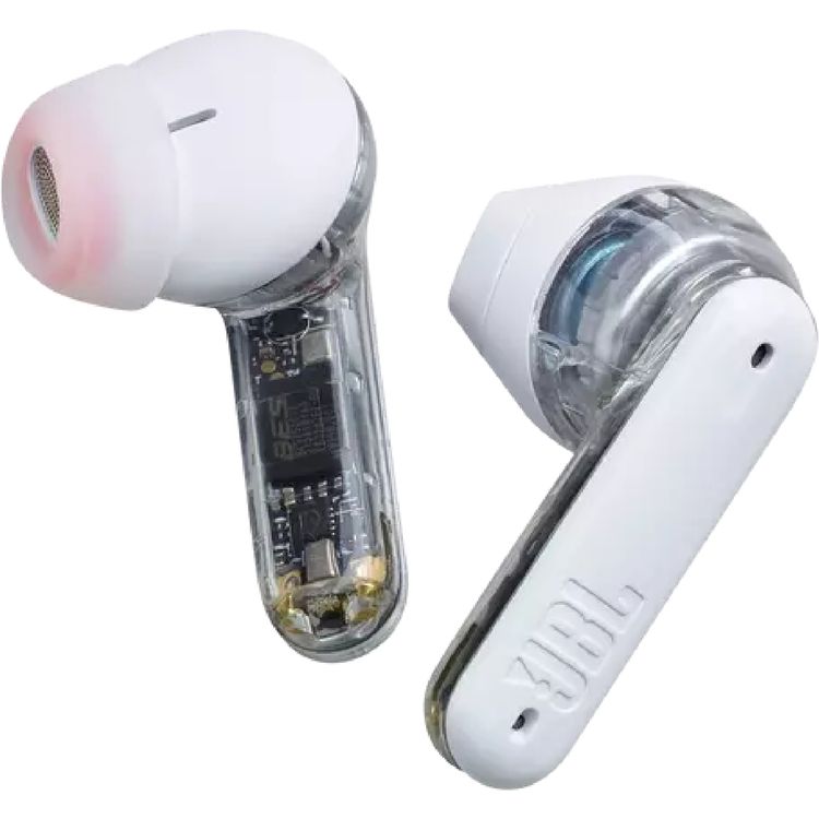 JBL Tune Flex Noise Canceling Earbuds, True Wireless, Smart Ambient, Waterproof, 4.5 Hours Talking Time, Built-in Microphone, Hands Free Calling, Fast Charging - Ghost White
