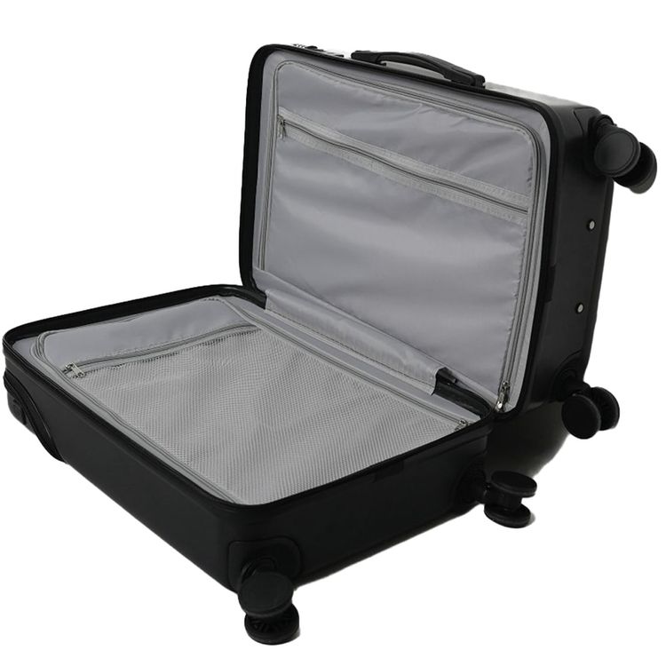  Levelo Odyssey 22" Front Opening LID Travel Luggage,30KG Weight Bearing, Shock Resistance, 360° Wheels Rotation, Telescopic Handle - Black