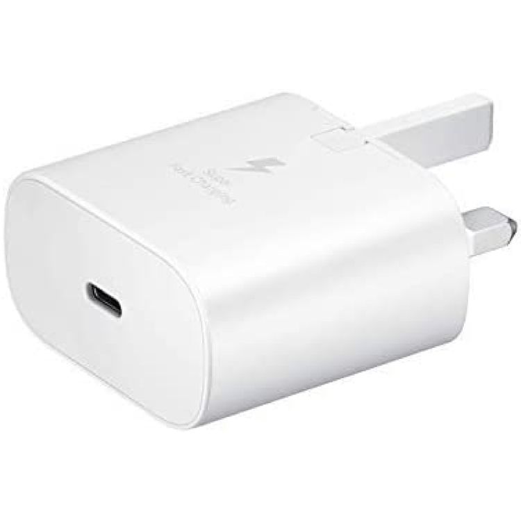 محول السفر من سامسونج 25 واط 2 دبوس مع كابل USB من النوع C إلى النوع C