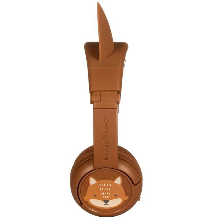 سماعات رأس للأطفال من BuddyPhones Playears مع BuddyLink للمشاركة، وحجم عصابة رأس قابل للتعديل، وتصميم قابل للطي، وعمر بطارية يصل إلى 24 ساعة - ثعلب