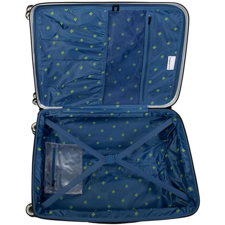it Luggage Convolved Cabin Trolley, ABS Hard Shell, Expandable Design, Spinner Wheels, TSA Lock - Blue / Lime
