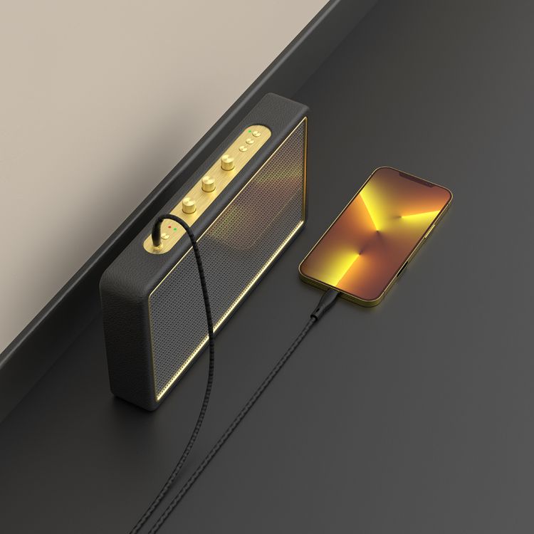 باوا نايلون مضفر متوافق مع كابل لايتنينج إلى  3.5مم أوديو  1.2متر / 4قدم  متوافق مع iPhone 13 Pro / 13 Pro Max / 13/13 mini ، New ipad 9 / iPhone 11 Pro إلخ - أسود