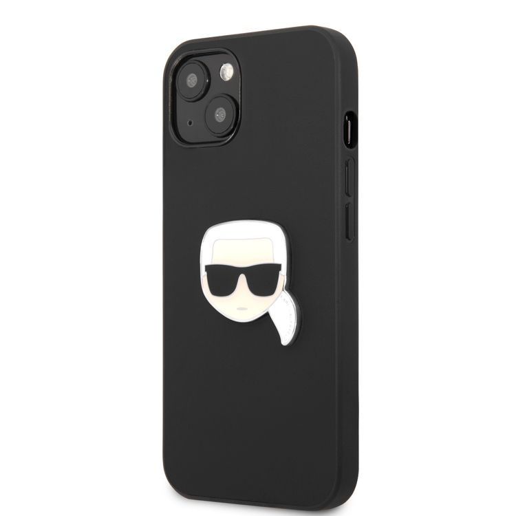 CG MOBILE Karl Lagerfeld PU Leather Case Karl Head Metal Logo Compatible for iPhone 13  (6.1") Anti-Scratch, Easy Access to All Ports, Drop Protection & Shock Absorption