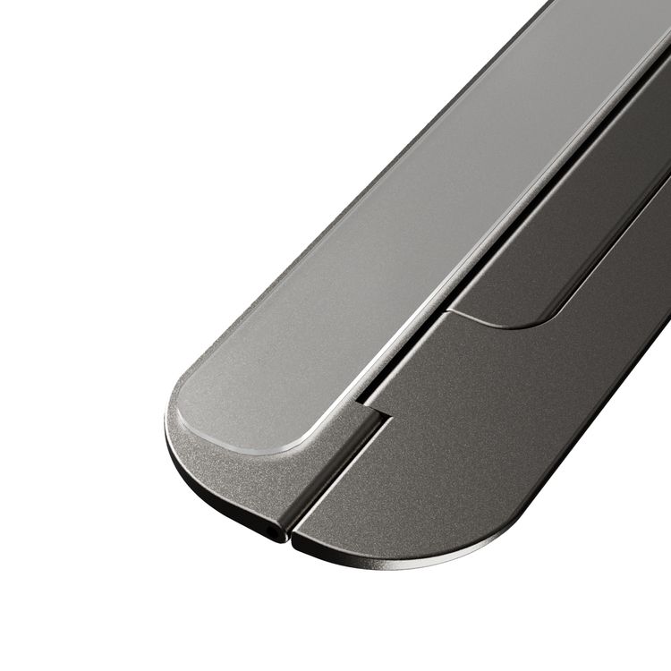 Powerology Ultra-Thin Laptop Stand with Up to 10kg Maximum Weight Capacity, Lightweight & Portable, Folding Design, Up to 15" Device Compatibility - Gray