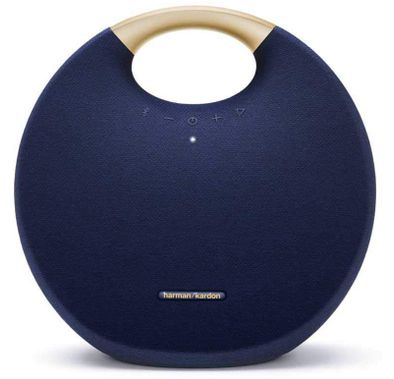 Harman Kardon Onyx Studio 6 Portable Wireless Bluetooth Speaker with Aluminum Handle, 8-Hours Playtime, IPX7 Waterproof, Wireless Dual Sound  - Blue