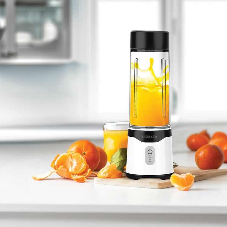 Green Lion Summer Mate Portable Blender,  350mL/500mL Capacity, 3-5 Hours Charging Time, 18000rpm Motor Speed, 30s Single Blending Time, Type-C Charging Port - Black/White