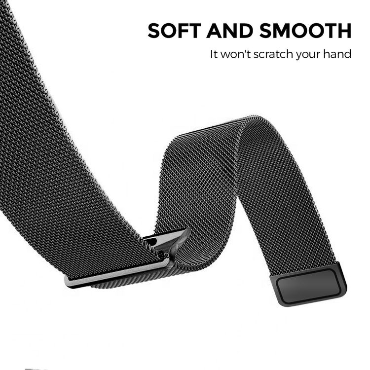 AhaStyle WG42-1-40MM-BK Magnetic Stainless Steel Milanese Mesh Loop Strap for Apple Watch 38 / 40mm - Black