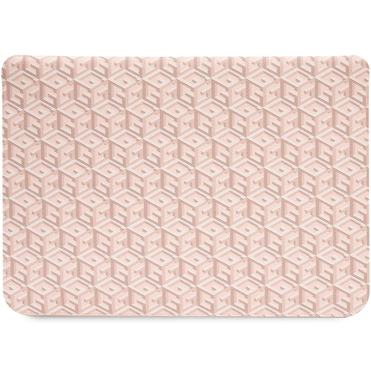 Guess Gcube Stripes Computer Sleeve for MacBook 13"/14" with Synthetic Leather Material, Magnetic Lock, Water Resistant - Pink