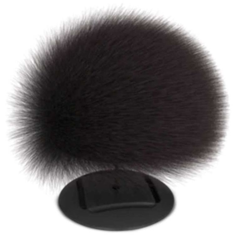 Nuckees Pom Stand and Grip with Finest Furs & Snug-hug Technology Compatible for Smartphones & Tablets - Ultra-luxe Design Kickstand - 360° Viewing - 4-way Locking Stand - Gray