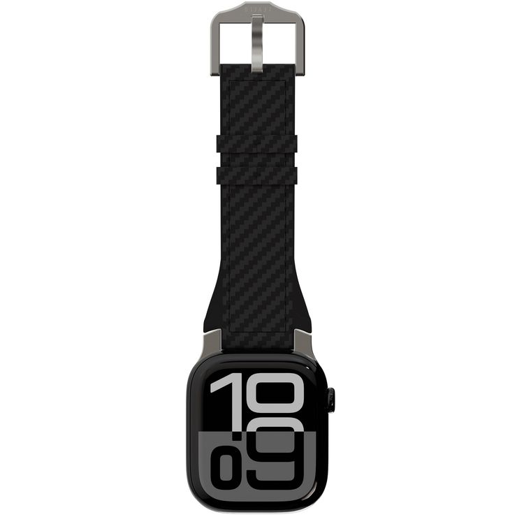 Toray Smartwatch Silicone & Leather Strap with Breathable Dual-Layer Build, Quick Strap Setup, Silicone + Carbon-Finish Leather Material, Sweat & Water Resistant, Designed for Apple Watch 11/10/9/8/7 Series – Black