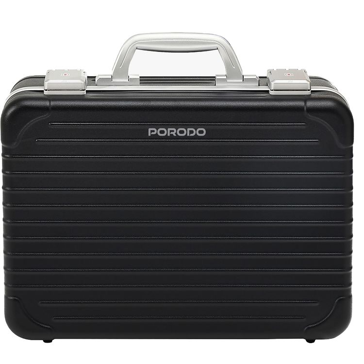 Porodo Travel Makeup Case with Detachable LED Mirror, 3000mA Battery, 144 LED Beads, 2800-6500K Color Temperature, 3 Light Modes, USB-C Charging Interface, Multiple Compartments - Black