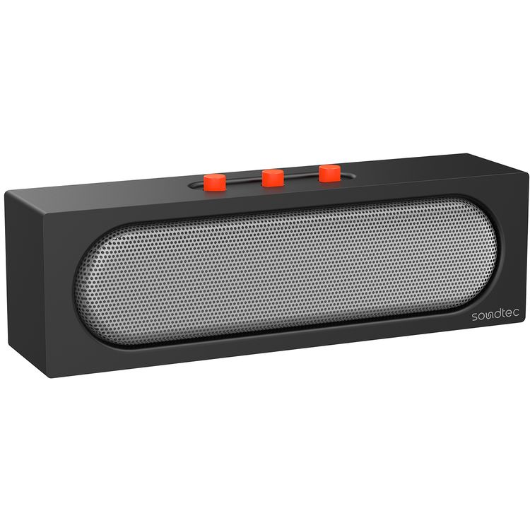 Porodo Portable Stereo Speaker with 5.4 Bluetooth Version, 6 Hours Working Time, Multi-Function Button, 10m Operating Range, Call Function, TF Card Slot, Dual 5W Speakers - Black