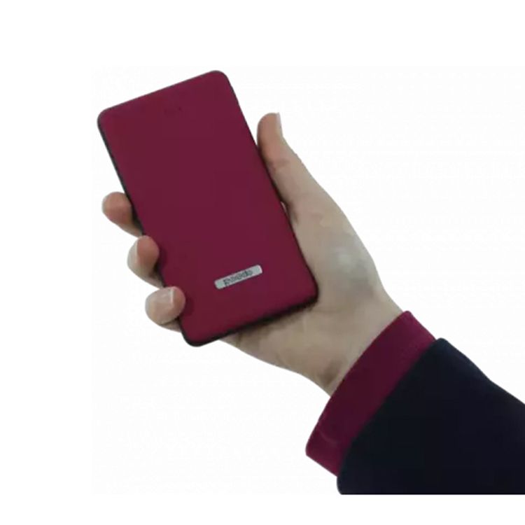 Porodo Dual USB Universal Power Bank 10000mAh with Rubberised Surface, Compact Slim Design, Portable, LED Indicator, Compatible with Smartphones - Red