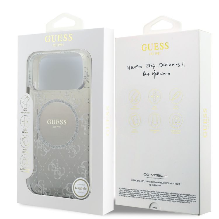 غطاء ماجسيف للحماية لجهاز iPhone 17 Pro مصنوع من الكمبيوتر والـ TPU مع لمعان متدرج، يوفر حماية من الصدمات، تصميم نحيف، قبضة مريحة، تغليف مستدام، سهل التركيب، خفيف الوزن - رمادي