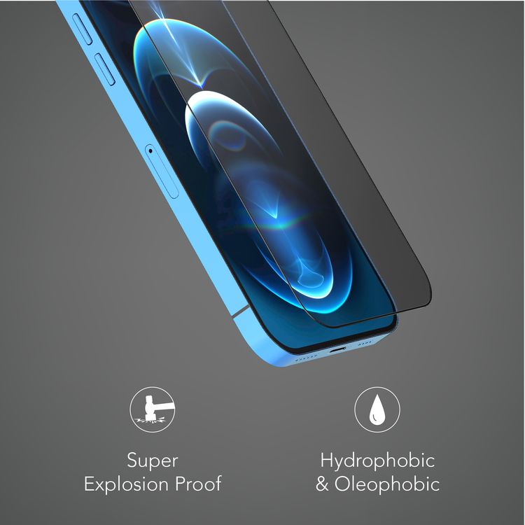 واقي شاشة زجاجي مضاد للكهرباء الساكنة، زجاج مزدوج التقسية Levelo 9H متوافق مع آيفون 12 برو ماكس (6.7 بوصة) مقاوم للغبار والخدوش - حواف غير قابلة للكسر - شفاف