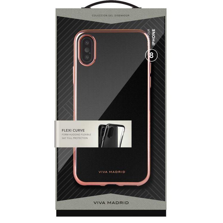 Viva Madrid Metalico Flex Sleek Back Case Compatible for iPhone X - Scratch Resistance - Easy Access to All Ports - Drop-shock Protection Lightweight Back Cover - Rose Gold