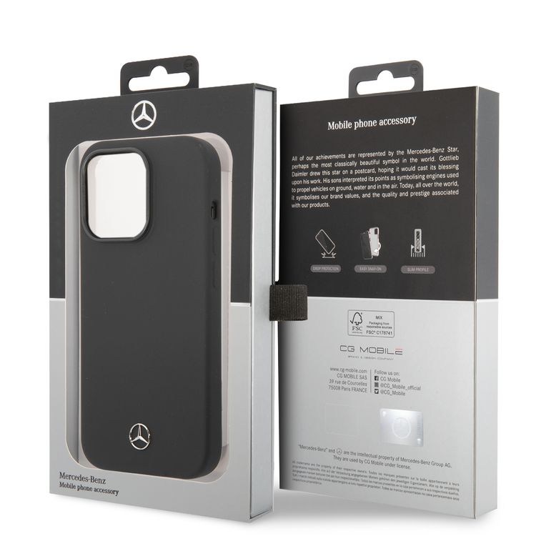 Mercedes-Benz Magsafe Compatibility Liquid Silicone Case iPhone 14 Pro Compatibility - Black