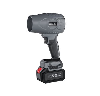 Green Lion Storm Jet Cordless Blower with 21V Detachable Battery, Brushless Motor & Super Strong Wind, 36,000 RPM Range, 1000W Power - Gray