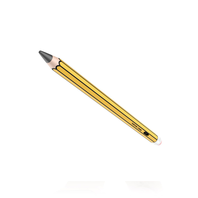 Green Lion Vintage 2-in-1 Stylus Pencil with Up to 12 Hours Working Time, 1.7mm Nib Diameter, Removeable & Replaceable Tip, 130mAh Battery Capacity, Palm Rejection - Yellow