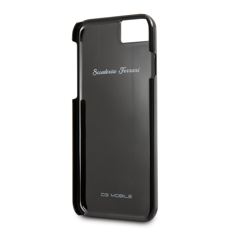 CG MOBILE Ferrari Heritage 488 Genuine Leather Hard Phone Case Compatible for iPhone 7 / 8 | Shock & Scratch Resistant Mobile Case Officially Licensed - Black
