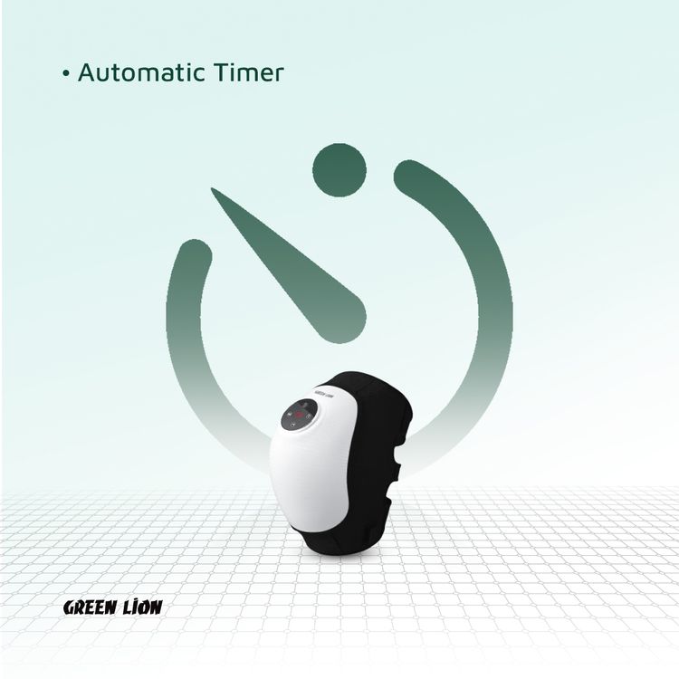 Green Lion Ergonomic Joint Massager with 3 Heating & Vibration Gears, 4 Hours Working Time, 45-55°C Temperature Range, 9500rpm Motor Speed, Suitable for Shoulders, Knees & Elbows - White