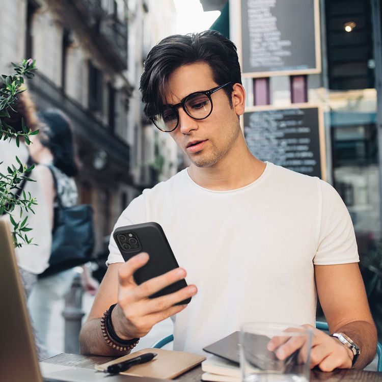 Elago Silicone Case Suitable with MagSafe, Back Shield Case Compatible for iPhone 12 Pro Max (6.7") Anti-Scratch, Easy Access to All Ports - Black