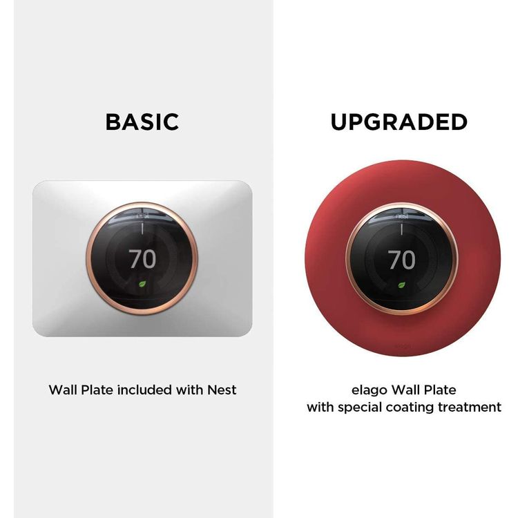 Elago Wall Plate Cover Suitable for Google Nest Thermostat Wall Plate Compatible with Nest Learning Thermostat 1st/2nd/3rd - Red