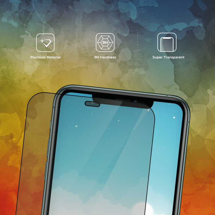 Liberty Guard Full Cover Rounded Edge Screen Protector for iPhone 11 Pro with Dust Filter, Anti Shock & Anti Impact - Black