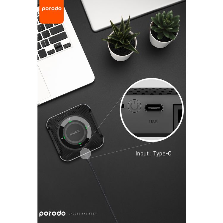 Porodo Home & Outdoor Portable Router 4G & LTE, 40m Signal Distance, 12 Hours Working Time, Up-to 10 Devices Connection Ability, 100Mbps LAN, Built-in Battery, Micro SIM, CPE & MiFi, CAT4 Category, 150Mbps Download Rates & 50Mbps Upload Rates - Black / Gray