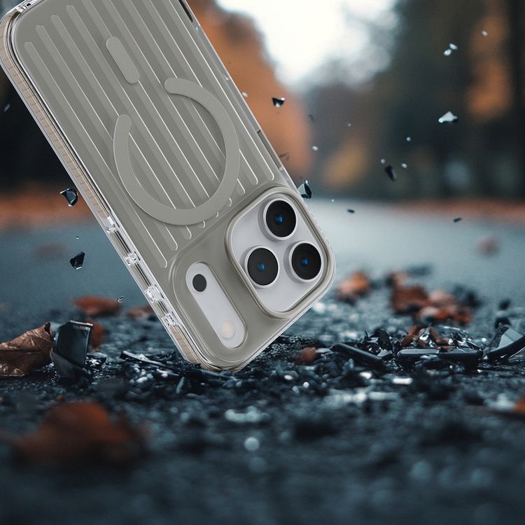 كفر ليفيلو كابين إيليت ماج سيف لجهاز آيفون 17 برو، زوايا مقاومة للصدمات، حواف مرفوعة للكاميرا والشاشة، مقاومة للخدوش بدرجة 2H، مغناطيسات قوية، تقنية الوضوح الدائم، ممتص للصدمات، مختبر للوقوع - رمادي مدخن.