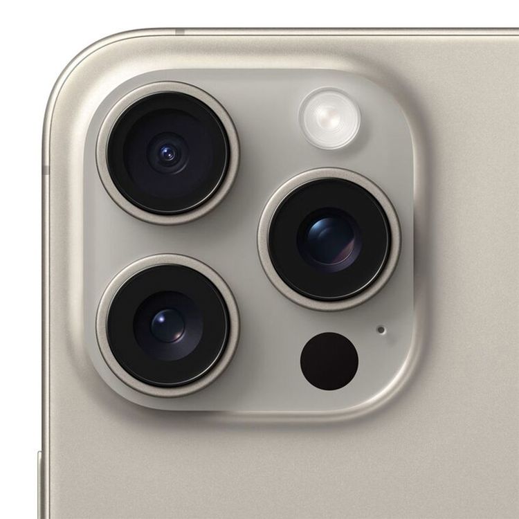 هاتف Apple iPhone 15 Pro Max بسعة 1 تيرابايت، شاشة بحجم 6.7 بوصة، شريحتي eSIM، دقة كاميرا 48 ميجابكسل، شريحة A17 Bionic، نوع موصل USB-C، تقنية شبكة 5G، مقاوم للرذاذ والماء والغبار - تيتانيوم طبيعي