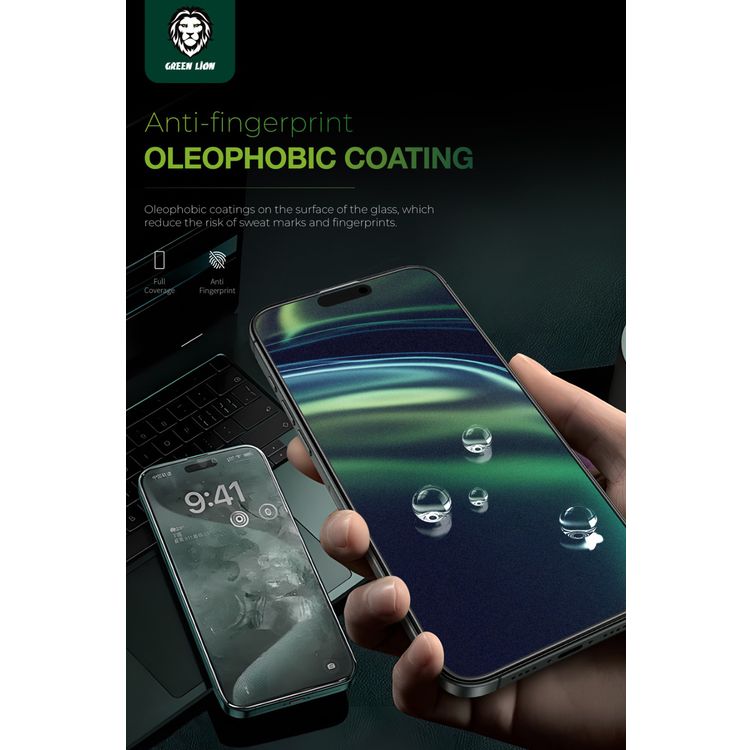 مجموعة حماية 4 في 1 من Green Lion لهاتف iPhone 16 Pro Max، زجاج مقاوم عالي الدقة 9H، محافظ مضاد للصدمات، مشبك حلقي مغناطيسي قابل للتعديل متعدد الزوايا، محافظ عدسة كاميرا عالي الدقة مضاد للانعكاس-شفاف