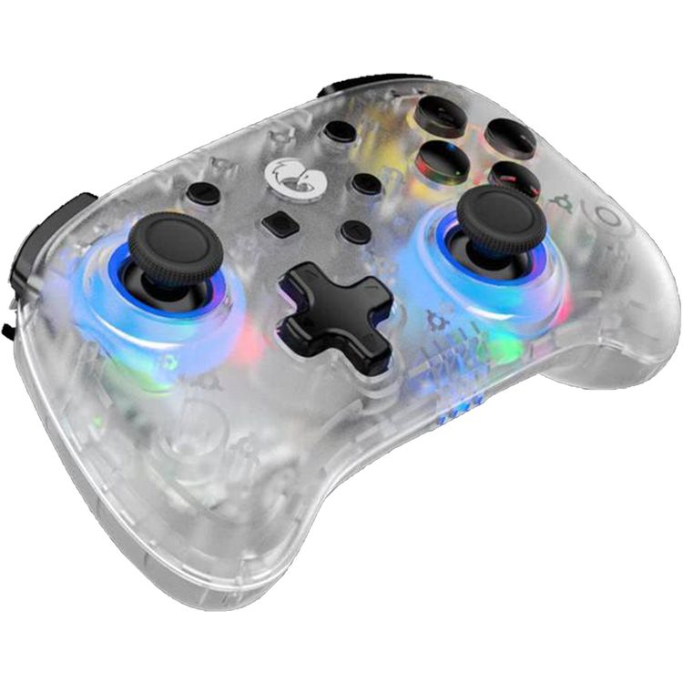 GameSir T4 Mini Multi-Platform Gaming Controller with Up to 10 Hours Working Time, Adjustable Backlight Modes, Multiple Turbo Setups, User-Friendly - Translucent White
