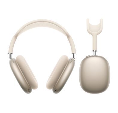 سماعات Apple AirPods Max اللاسلكية (2024) مع خاصية إلغاء الضوضاء النشطة بمستوى احترافي، وكابل USB-C، واتصال Bluetooth 5.0، ومدة تشغيل تصل إلى 20 ساعة، ووضع الشفافية، والصوت المكاني الشخصي، ومعادل الصوت التكيفي، والصوت بدون فقدان عبر الكابل، والتبديل التلقائي، واكتشاف التآكل - Starlight