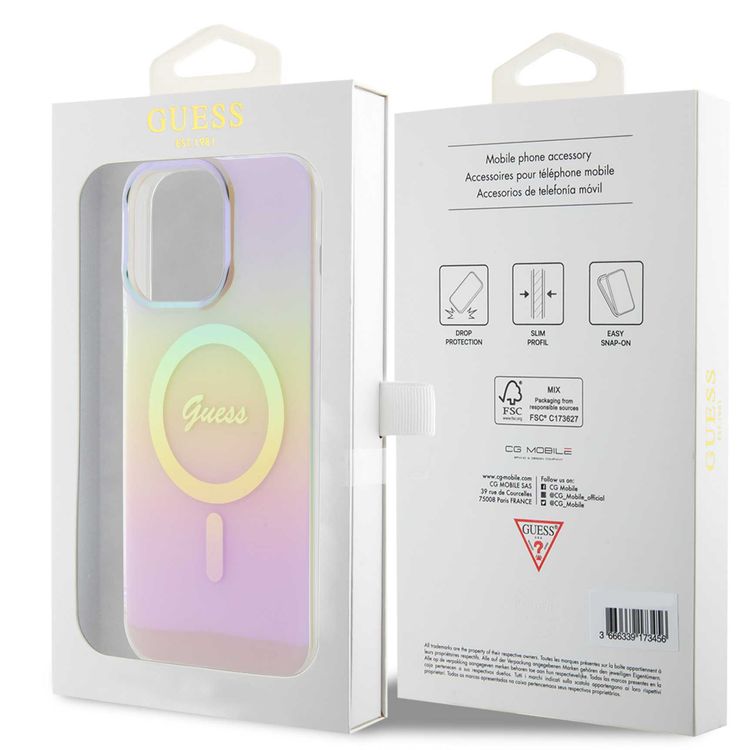 Guess IML Magsafe Case  - Pink - iPhone 15 Pro