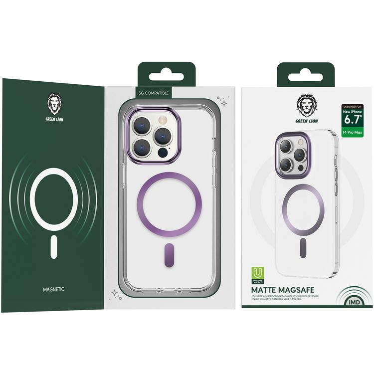 Green Lion Matte Magsafe 2 Case iPhone 14 Pro Max - Silver