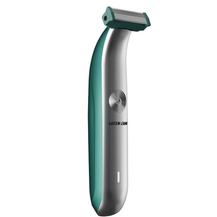 Green Lion One Blade X Hair Trimmer with LED Indicator, Stainless Steel Blade, Power Button, Type-C Charging, 4 Size Guide Combs, 6500RPM Motor - Silver / Green