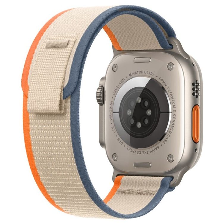 Apple Watch Ultra 2 [GPS + Cellular 49mm] with Titanium Case & Orange/Beige Trail Loop | M/L