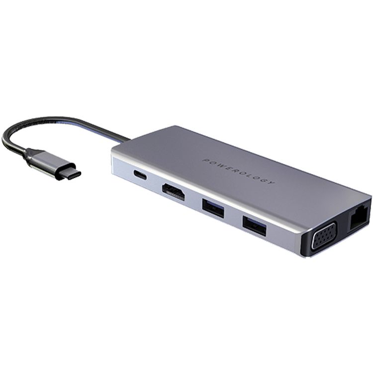 Powerology 11-in-1 USB-C Hub - Gray