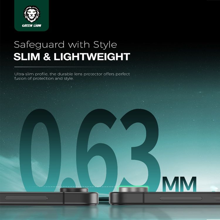 Green Lion Classic Camera Lens for Z Flip 7 with Full Coverage, Anti-Scratch Protection, Anti-Fingerprint Guard, High Transparency, 9H Hardness - Gray